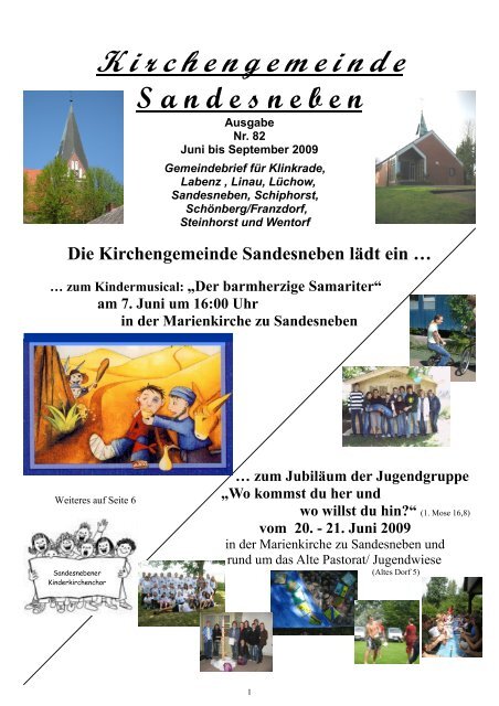 Vorlage Gemeindebrief Juni bis Sept. 2009 - Sandesneben