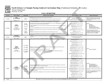 Earth Science 1,2 Sample Pacing Guide & Curriculum Map ...