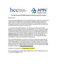 The 10th Annual HCC/AMN Healthcare Scholarship Essay Contest ...