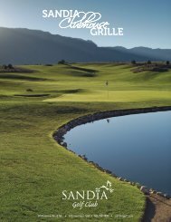 Grille Menu - Sandia Golf Club