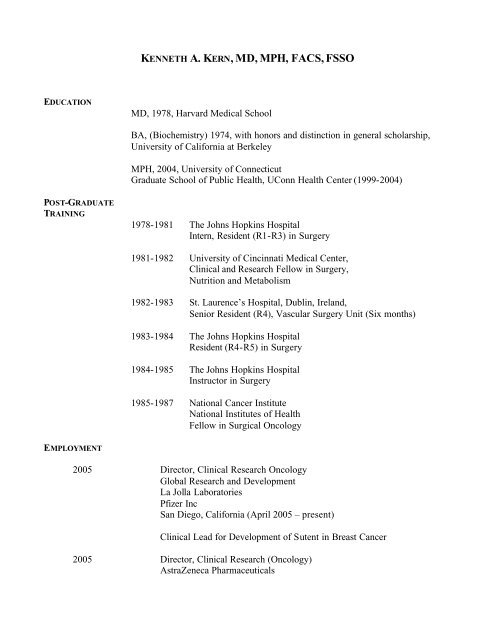 KENNETH A. KERN,MD,MPH, FACS,FSSO - University of San Diego