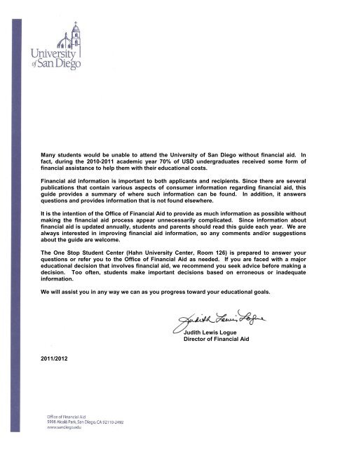 Many Students Would Be Unable To Attend The University Of San Diego