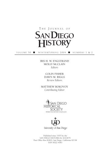 Ournal of an iego istor - San Diego History Center