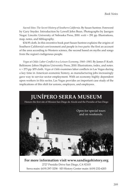 Summer 2011, Volume 57, Number 3 - San Diego History Center