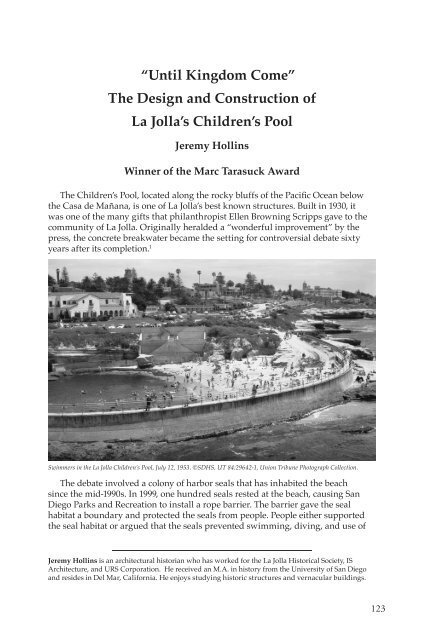 The Design and Construction of La Jolla's Children's Pool