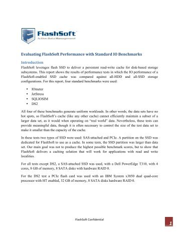 Evaluating FlashSoft Performance with Standard IO ... - SanDisk
