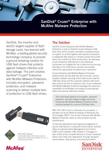 SanDisk® Cruzer® Enterprise with McAfee Malware Protection