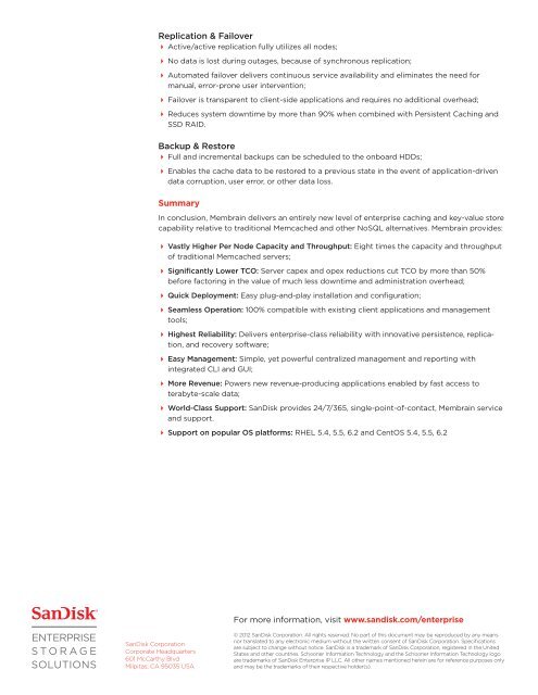 Membrain Software White Paper - SanDisk