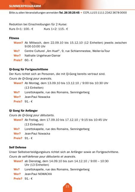 SUMMERPROGRAMM - Sandweiler