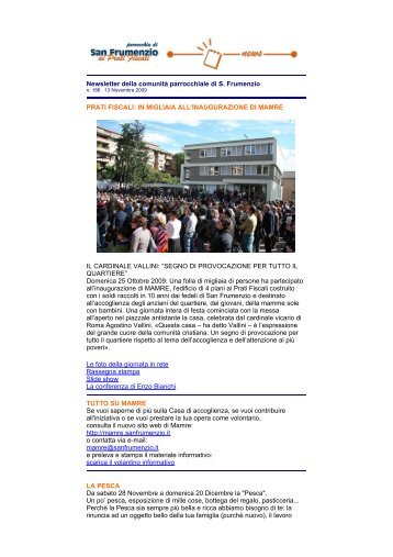 Newsletter della comunitÃ  parrocchiale di S. Frumenzio PRATI ...