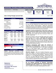 Northern Securities 2007-07-17 - Sangoma