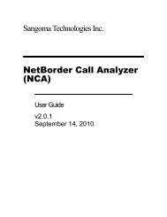 NetBorder Call Analyzer User's Guide - Sangoma