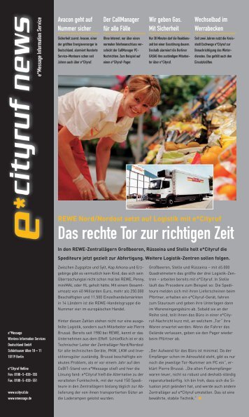 e*Cityruf News 1/2005 - e*Bos - Alarmierung