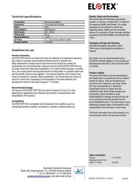 ELOTEX SRT100 - Akzonobel