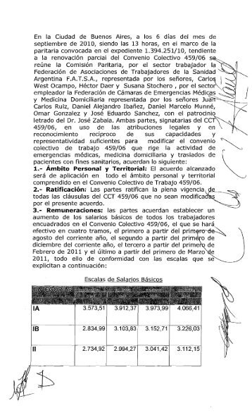 Acuerdo CCT Emergencias CCT 459/06 (2010) - Fatsa