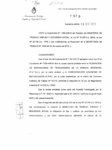 Tope Indemnizatorio CCT 107/75 - Fatsa