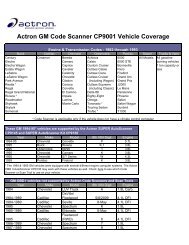 GM Code Scanner Application Guide - Actron