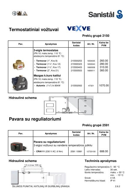 Termostatiniai voÅ¾tuvai - Sanistal