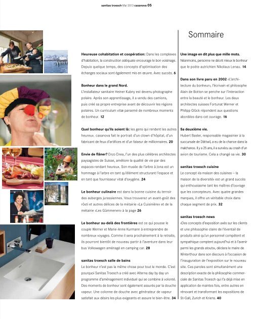 Magazine pour la clientÃ¨le de Sanitas Troesch: casanova Â«Le ...