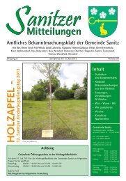 Sanitzer Mitteilungen Juni 2013 Amtliches Bekanntmachungsblatt