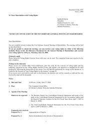 Notice of Convocation of The 91st Ordinary General Meeting of ...