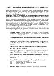 4 Jahre Pfarrgemeinderat St. Elisabeth: 2007-2011- ein Rückblick