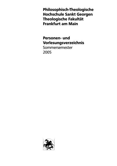 Vorlesungsverzeichnis SS 2005 - Philosophisch-Theologische ...