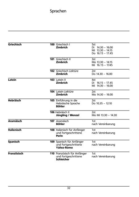 Vorlesungsverzeichnis SS 2005 - Philosophisch-Theologische ...