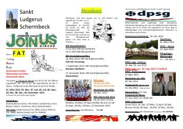 Jugendkalender 2013 - St. Ludgerus Schermbeck