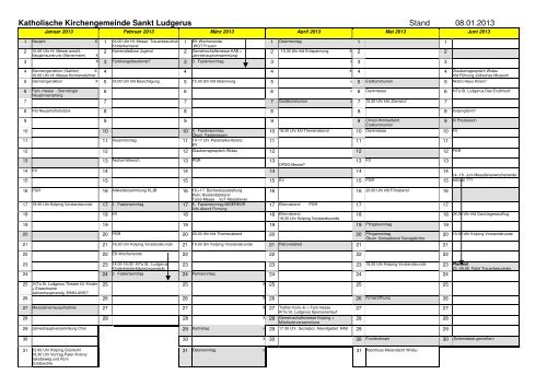 Kalender 201 - St. Ludgerus Schermbeck