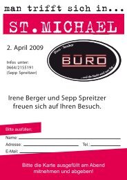 2. April 2009 Irene Berger und Sepp Spreitzer freuen sich auf Ihren ...