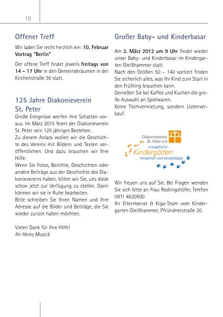 Gemeindebote Februar 2012 - Kirchengemeinde St. Peter