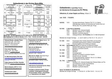 Wichtige Mitteilung: - St. Petrus