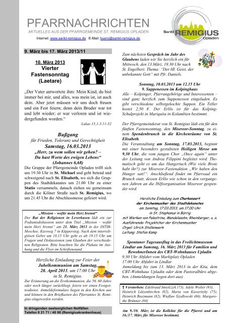5 Pfarreien 1 Deckblatt 11 - St. Remigius Opladen