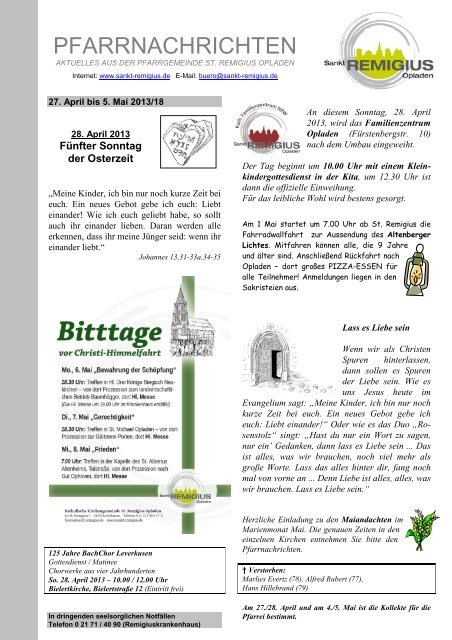 5 Pfarreien 1 Deckblatt 18 - St. Remigius Opladen