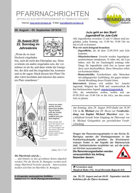 5 Pfarreien 1 Deckblatt - St. Remigius Opladen