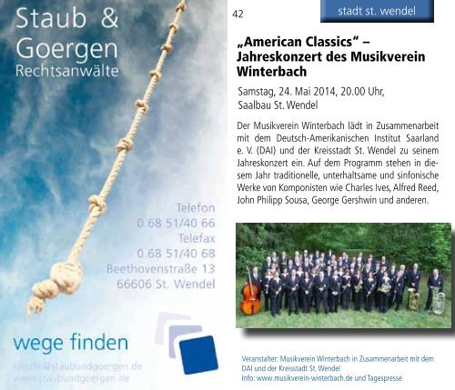 st. wendeler kulturveranstaltungs-kalender 2014 ... - Stadt St. Wendel