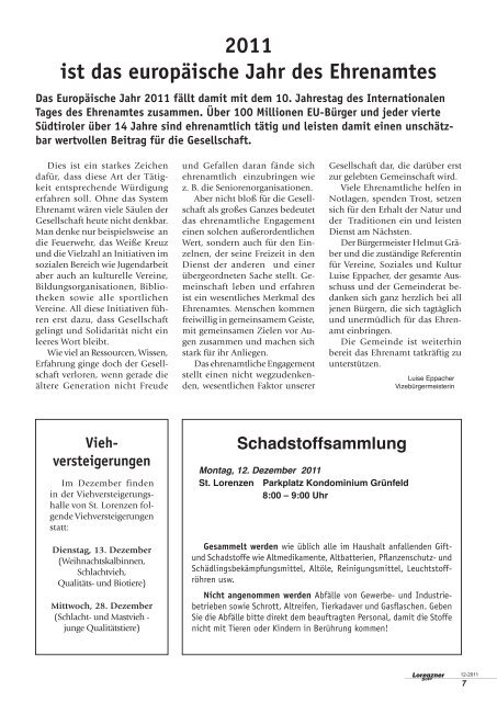 Lorenzner Bote - Ausgabe Dezember 2011 (3,02 MB