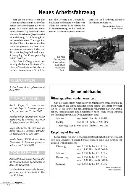 Lorenzner Bote - Ausgabe Juli/August 2007 (2,00 MB)