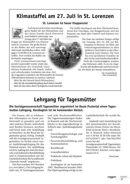 Lorenzner Bote - Ausgabe Juli/August 2007 (2,00 MB)