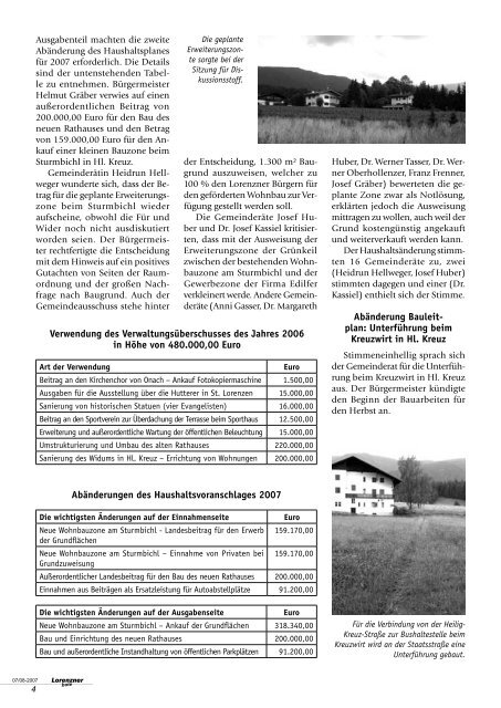 Lorenzner Bote - Ausgabe Juli/August 2007 (2,00 MB)