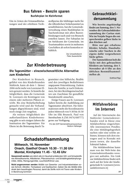 Lorenzner Bote - Ausgabe November 2005 (2,55 MB) (0 bytes)