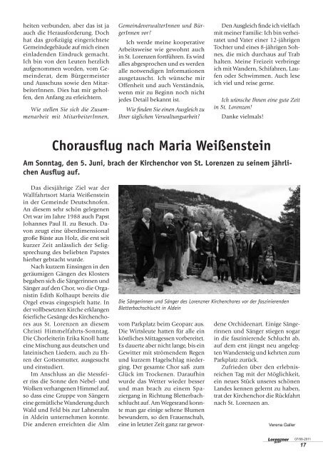 Lorenzner Bote - Ausgabe Juli/August 2011 (2,16 MB)