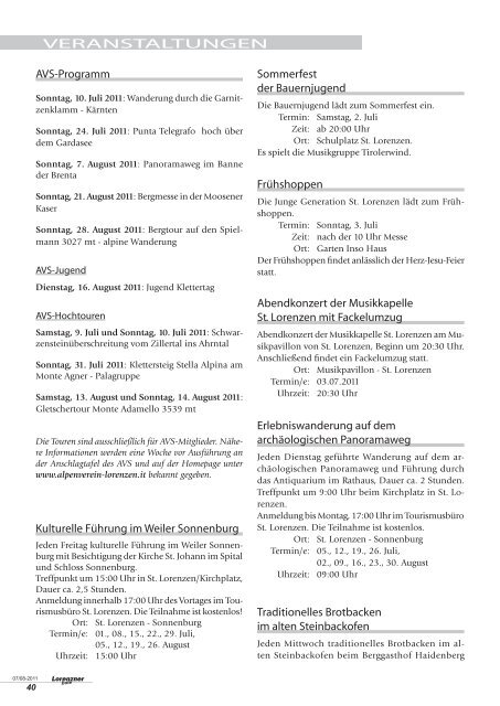 Lorenzner Bote - Ausgabe Juli/August 2011 (2,16 MB)