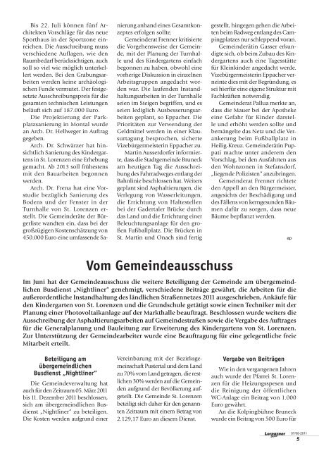 Lorenzner Bote - Ausgabe Juli/August 2011 (2,16 MB)