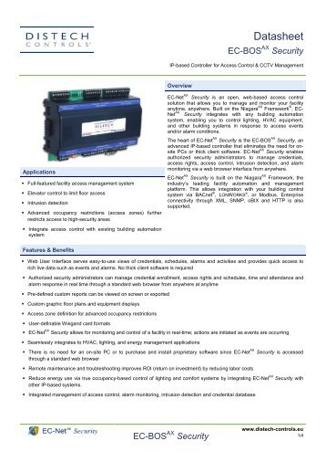 EC-BOSAX Security - Distech Controls