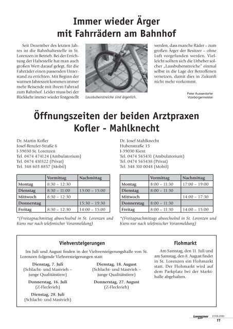 Lorenzner Bote - Ausgabe Juli/August 2009 (3,53 MB)