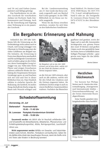 Lorenzner Bote - Ausgabe Juli/August 2009 (3,53 MB)