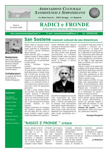 Informativa Marzo 2004 - Sansostenesi e Simpatizzanti