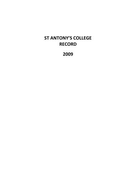 St Antony's College - University of Oxford